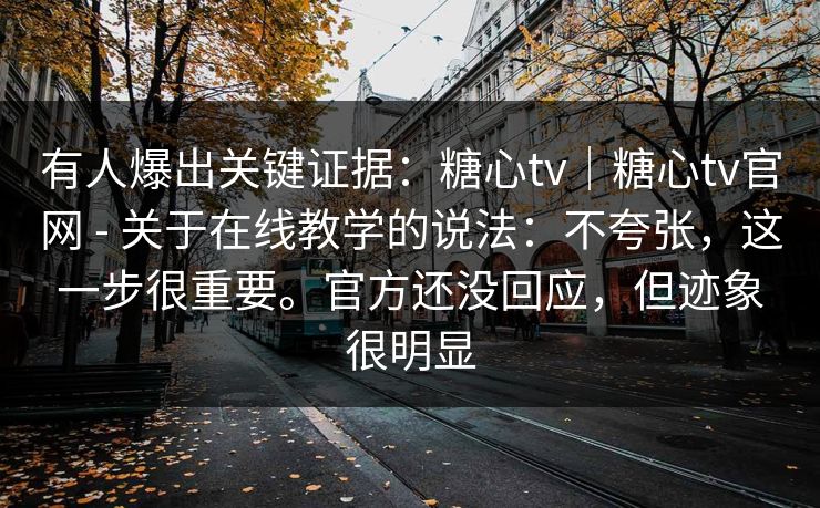有人爆出关键证据：糖心tv｜糖心tv官网 - 关于在线教学的说法：不夸张，这一步很重要。官方还没回应，但迹象很明显  第1张